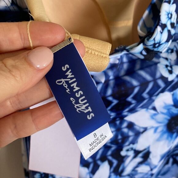 FLARED TANKINI SWIMSUITS FOR ALL- Ode to Denim color- Size 8 - Picture 10 of 15